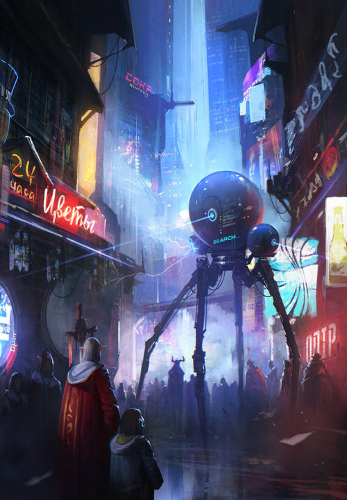 chillxpanic:  One of the only daytime Cyberpunk cityscapes that I like! Wonderful art by SergeyZabelin on Deviantart.Music:   rainymood. [lofi / jazzhop / chill mix]  