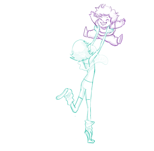 noodlenumber:  I don’t know what they’re so happy about but here’s them accidentally fusing (for the first time)  