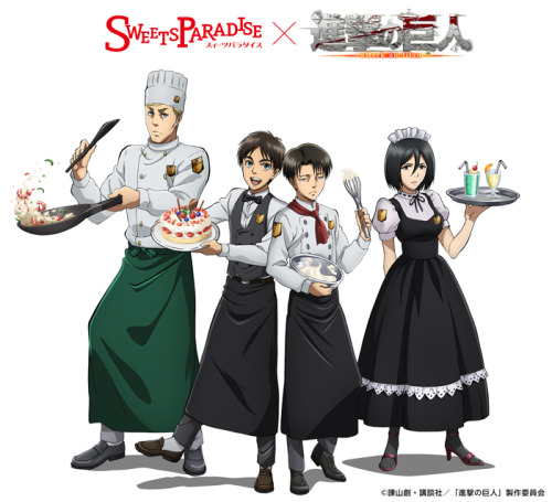 XXX Chefs Erwin, Eren, Levi, & Mikasa for photo