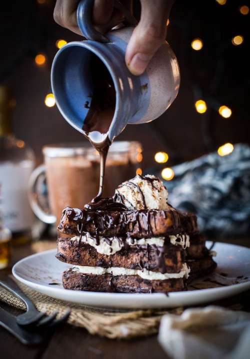 sweetoothgirl:  Dairy Free Stuffed Hot Chocolate French Toast  