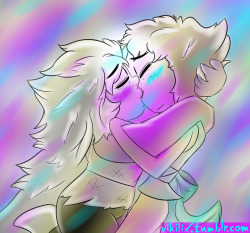 vikilix:@fuckyeahpearlmethyst @annadesu  Here is my piece for Pearlmethyst week! It’s never too late, right? Day 1: First kiss (Well, I don’t think that it was the first, but definitely not the last one, hehe) Enjoy, guys! ;))  