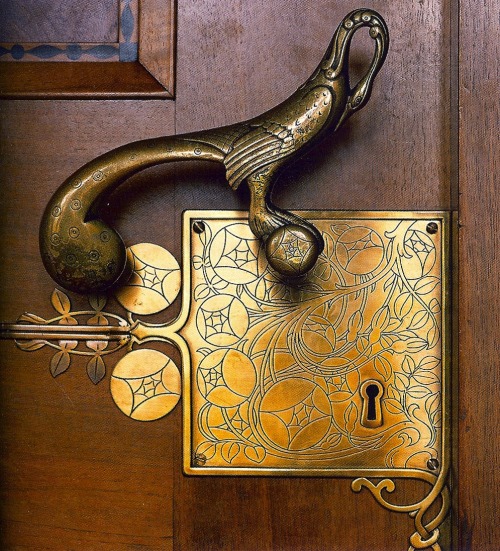 artnouveaustyle:Door handle on the entrance to the Bremen City Hall Council Room in Bremen, Germany.