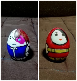 slackersart:  HAPPY EASTER EVERYONE  Here’s some TodoMomo eggs inspired by her Matryoshka dolls.  And don’t forget; BNHA S3 starts this month.