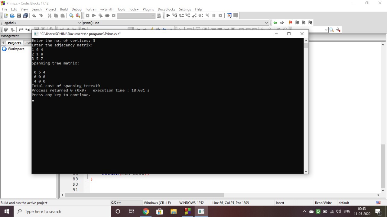 Prims Algorithm In C