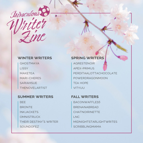 mlwriterzine:Here are the official writer and artist teams for the Miraculous Writer Zine: Once Upon