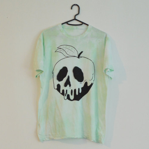 Disney Snow Whites Apple Skull Like Pastel Colour Washed Green T-shirt Hipster Indie Swag Dope Hype 