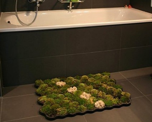 The moss carpet brings a little green into your bathroom in an unconventionally natural way. This living bathmat features three types of green mosses that grow in a decay-free, recycled latex foam. Because moss flourishes in damp, humid places, the...