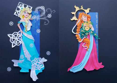 tellainsa:Paper Princesses It took 3 years, 14 princesses, loads of coloured paper, paint and glue, 