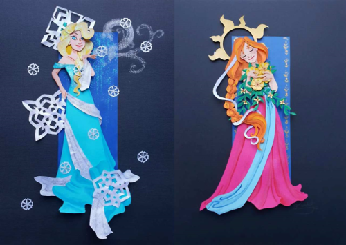 tellainsa:Paper Princesses It took 3 years, 14 princesses, loads of coloured paper, paint and glue, but my series is fin