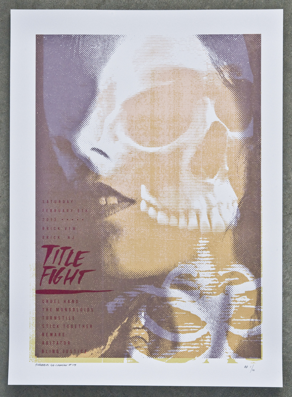 Title Fight 18" x 24" screen printed poster, designed & printed by Screenin 4 A Change in an edition of 120. go to the show in Brick NJ if you want one…