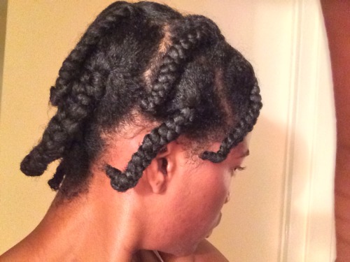 My hair looks CRAZY but I wanted you guys to see how my braids look for my braid-outs. I used to hav