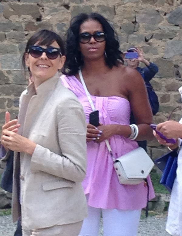 accras:  First Lady Michelle Obama in Montalcino, Italy, 5/20/17.