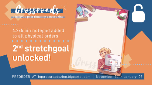 We unlocked our  ✘ ↬ SECOND STRETCHGOAL ↫ ✘ ✨An notepad will be added to ALL PHYSICAL ORDERS!!Our ne