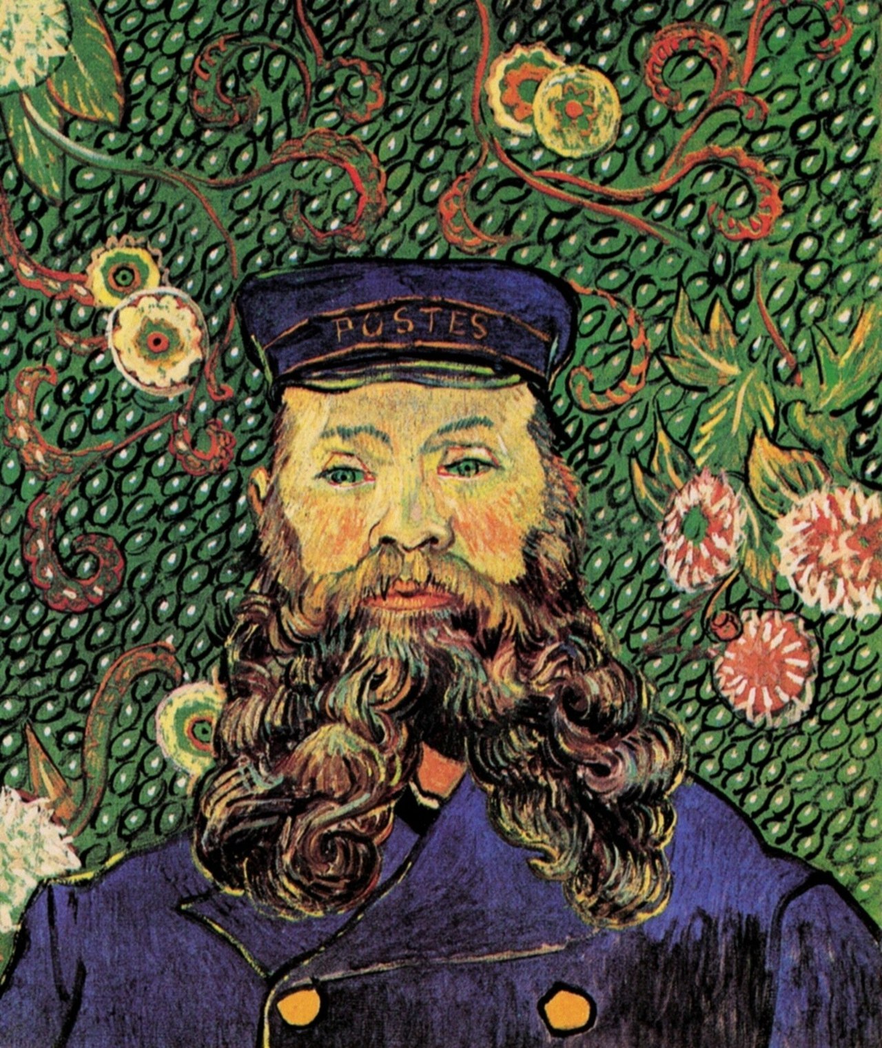 Various portraits of Joseph Roulin by Van Gogh