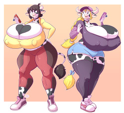 jaehthebird:  Cow sisters commission :3 for