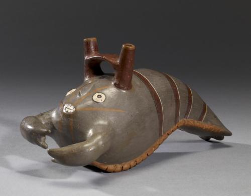 centuriespast:Lobster Effigy Vessel. Geography: South Coast, Peru. Culture - Date: Nazca. c. 300-600