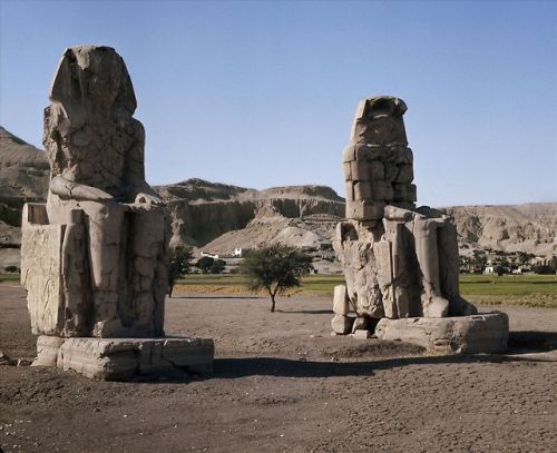 Colossi of MemnonTwo massive stone statues of the pharaoh Amenhotep III. For the past 3,400 years, t