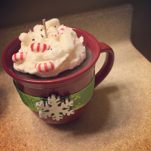Guys I made vanilla hazelnut scented candles that look like hot coco with my little sister and they 