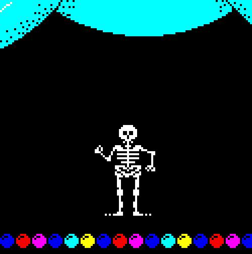 vgjunk:  Skeleton Dance ZX Spectrum demo.
