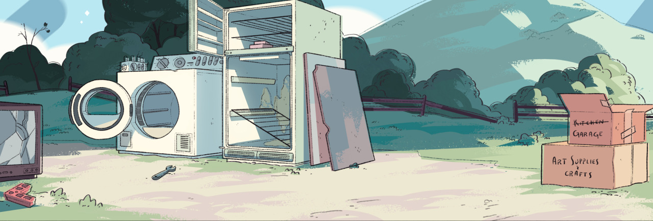 A selection of Backgrounds from the Steven Universe episode: Space Race Art Direction: Elle