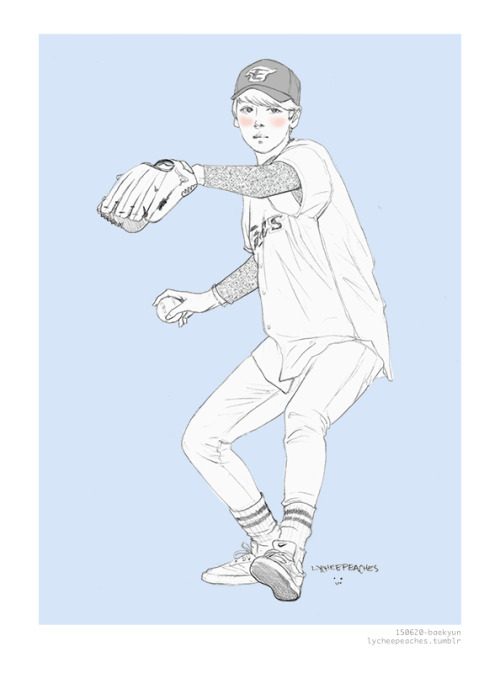 lycheepeaches: baseball player Baek ^ㅅ^♡