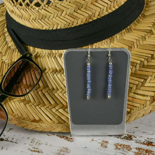 Blue sapphire earrings  MATERIALS:- Authentic, Indian healing gemstones- Exquisite Blue Sapphire clu