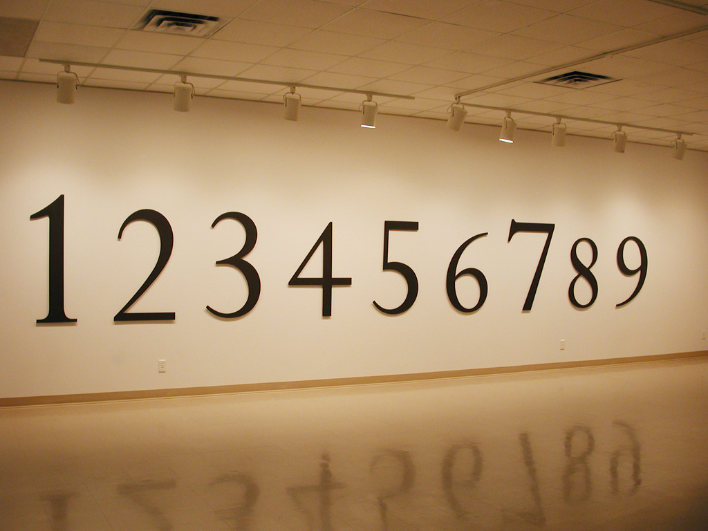 micahlexier:  Micah Lexier, All Numbers Are Equal series, 2000 and ongoing, waterjet-cut