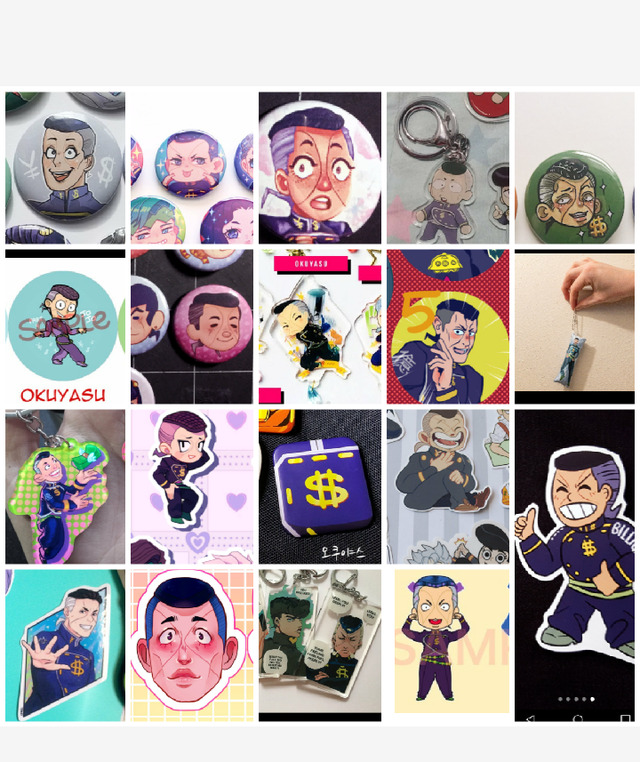 Stickers, charms and pins I found on Etsy that I can’t wait to get so I can make an Ita bag of him. #Stickers#charms#pins#oku#okuyasu nijimura#cute#fangirl