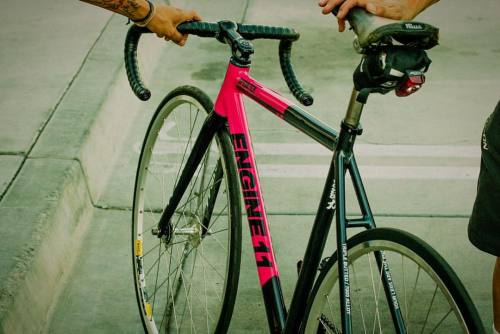 engine11:  2016 will be def colorful #engine11 #engine11sprinter #2016 #fixedgear #trackbike #fixie #singlespeed #trackframe #pink #hotpink #cycling #yourlegsaretheengine