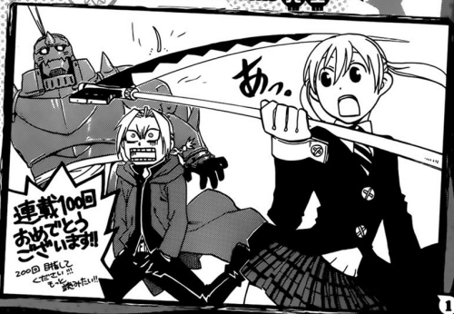 adventuresofcomicbookgirl: Ed being terrified of Maka as she casually chops off his antenna was ever