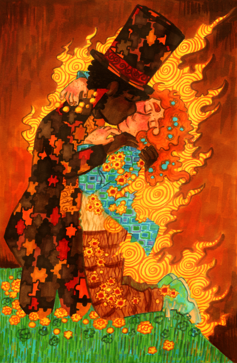 The Kiss (Goodbye) layclaire oh layclaire….  inspired by the kiss by gustav klimt - a popular