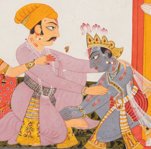 Krishna and Balarama Touching the Feet of Vasudeva and Devaki.