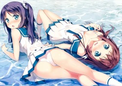 zan66:  ass bra cleavage color gap hiradaira chisaki kantoku mukaido manaka nagi no asukara pantsu seifuku wet clothes | yande.re 