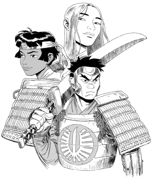 Some headshots of Gattsu, Kyasuka and Gurifisu in a Berserk AU set in the realm of Middorando. Seems