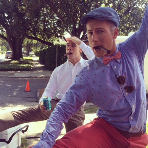 nickjonas-news:@glenpowell : Loosen up, cause it’s about to get tight…@nickjonas #ScreamQueens #Chad