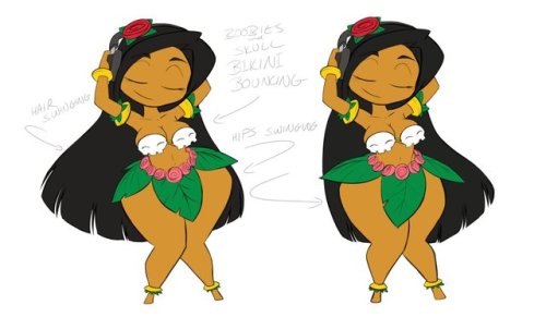 club-ace: shonuff44:  DANCING HULA-GIRL Here we have a team effort of two artist. Both myself Creating the original drawing and   katheb for doing this awesome animation.  Summer is here, great hula chick 