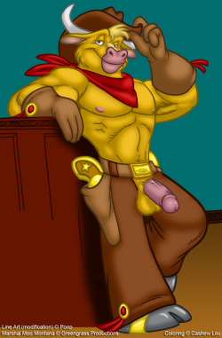 Marshal Moo Montana By Poop, Colored By Mepoop Posted This Modification Of A Coloring