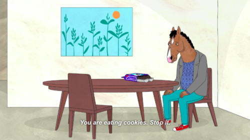 merrybitchmas2: sashayed:   BoJack Horseman 4x06, “Stupid Piece of Sh*t”  How is this so real 