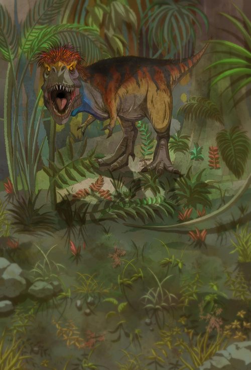  Back cover artwork I illustrated for a book called The New Cretaceous Book 1 - The Metamorphosis by