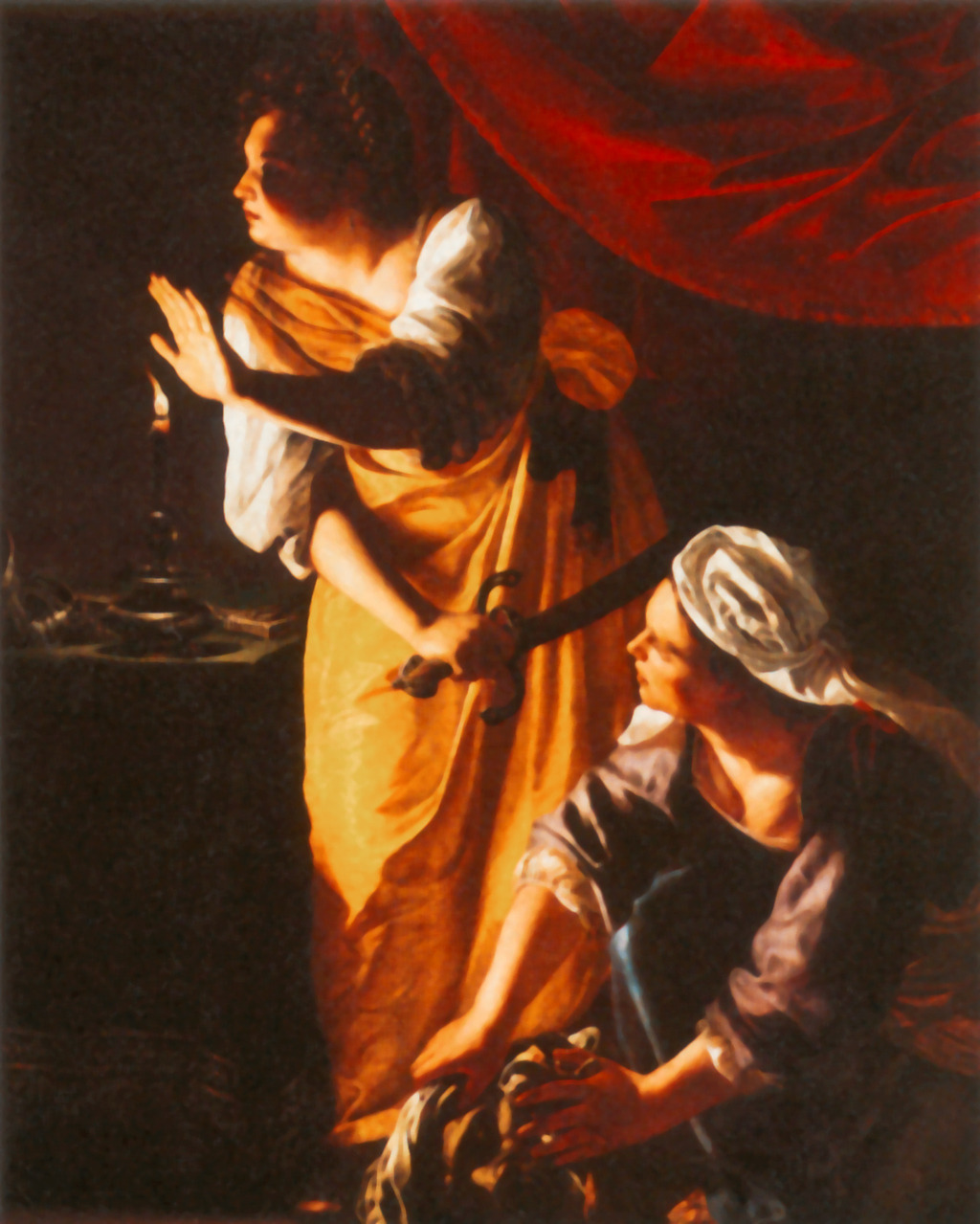 deadpaint:  Artemisia Gentileschi, Judith and her Maidservant with the Head of Holofernes