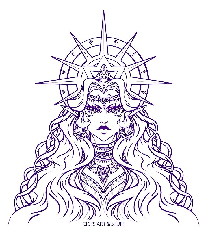 cicisartandstuff: ✵Celestial Goddess Allura✵  Line Art WIP ✵DO NOT REPOST WITHOUT