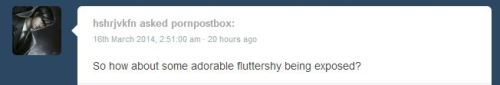 pornpostbox:  Here’s some cute Fluttershy for you! - DP