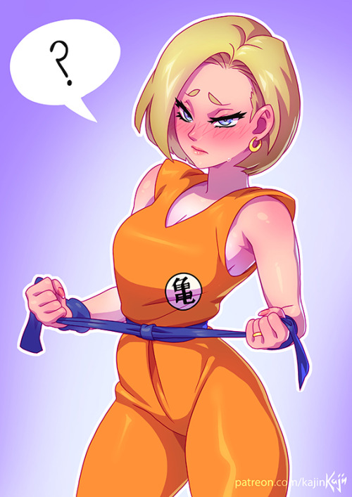 I suppose that No.18 occasionally wears the krillin´s mutenroshi suit because reasons. https:/
