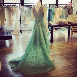 csiriano:  Floral organza gown with crystal