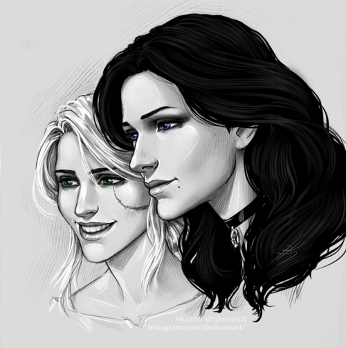 vic-of-thor: Ciri and Yennefer by NastyaSkaya