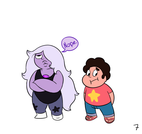 sketchmatters:  eggcats:  sketchmatters:  I wasted so much time on this.  I was honestly expecting this to end with either Steven or Amethyst revealing that Amethyst actually just ate the card  DARN IT, I LIKE YOUR IDEA A LOT BETTER THAN MINEHERE’S