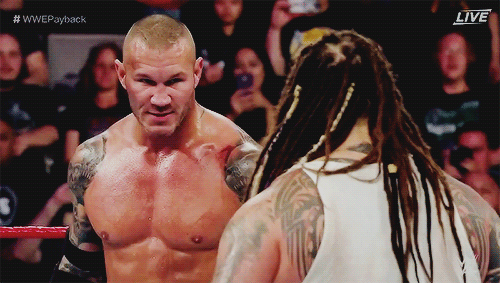 r-a-n-d-y-o-r-t-o-n:Randy Orton actually trimmed his beard during his match