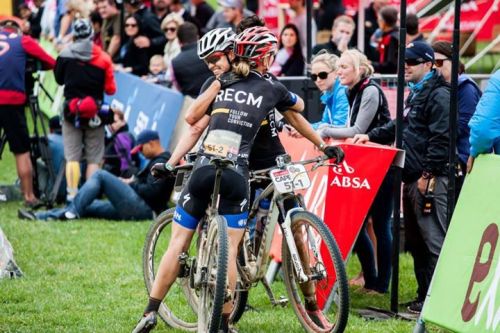 womenscycling: “Ariane Kleinhans and Annika Langvad at the finish line during the Prologue of