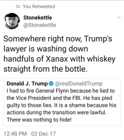 beardedboggan:  dominatrixeditrix: kc749:  kc749:  In case anyone doesn’t know, the cheeto just admitted to obstruction of justice on Twitter and is being destroyed by every legal analyst in existence.  Update. This was their response:  Except there’s