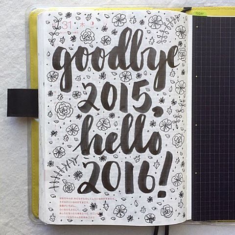 Goodbye 2015, hello 2016! ✨ #journal #hobonichi #planner #diary #notebook #filofax #mtn #midori #tra